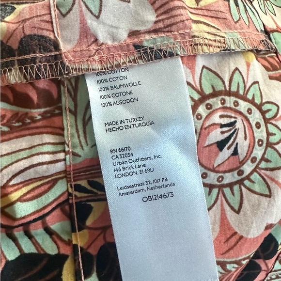 Maeve Anthropologie Coral Green Floral Puff Sleeve Ruffled Skirt Maxi Dress XS - Picture 11 of 11